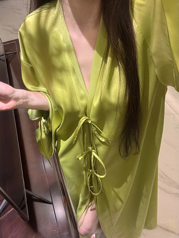 Robe Silk Women - Robe Cardigan Légère à Manches Longues