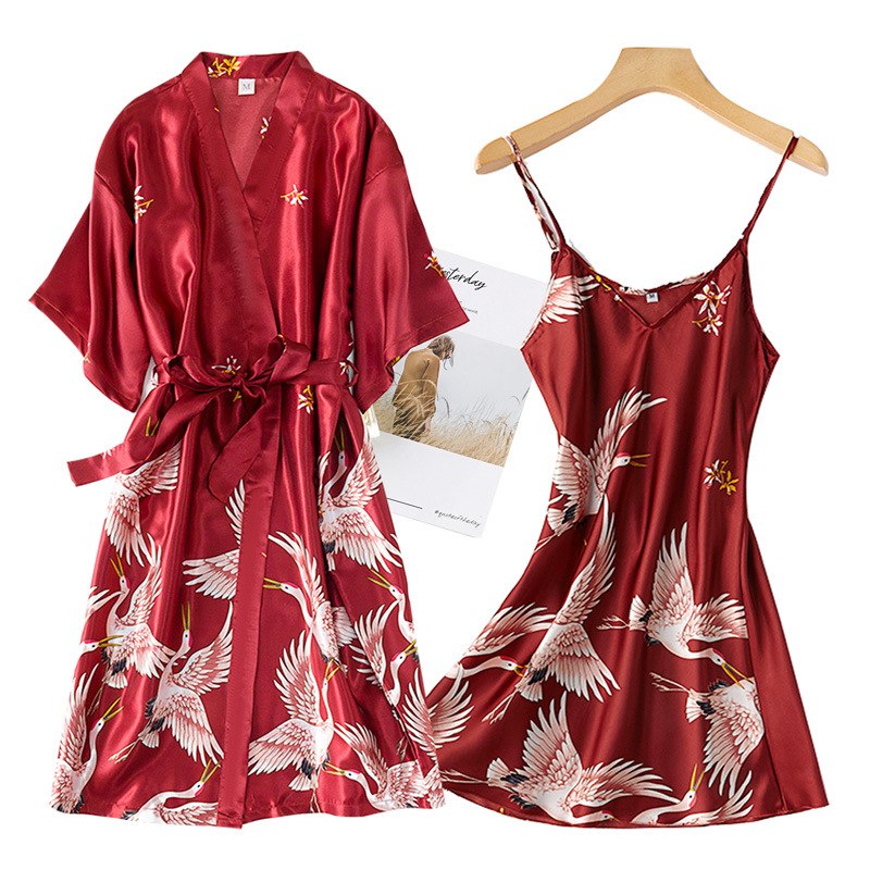 Ensemble Kimono en fausse soie - Robe Silk Women avis et prix
